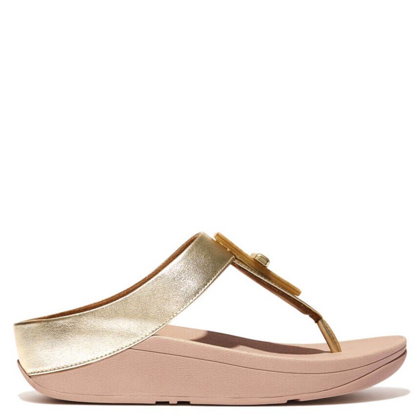 FitFlop Fino Resin Lock Leather Platino