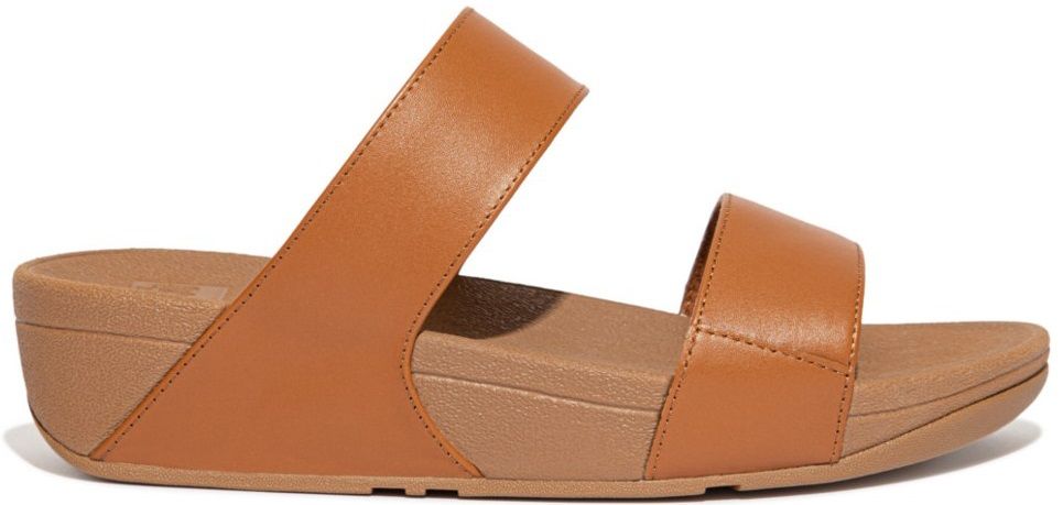 FitFlop Lulu Leather Slides Light Tan