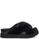 UGG Fuzz Sugar Cross Slide Black