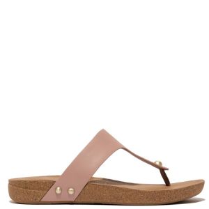 FitFlop iQushion Ladies Leather Sandals Beige Buff