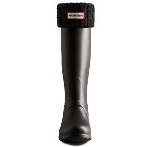 Hunter 6 Stitch Cable Tall Boot Sock Black