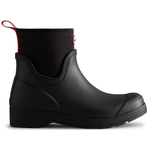 Black short rubber boots online